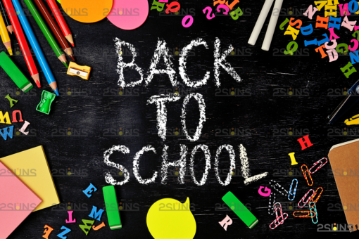 Chalkboard alphabet font clipart Photoshop overlay - Image 2