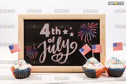 Chalk art overlay 4th of July, Photoshop overlay - Image 3