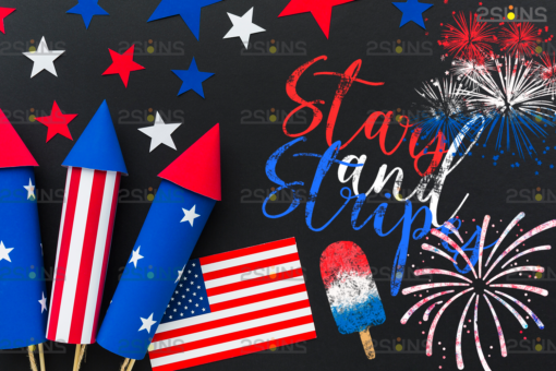 Chalk art overlay 4th of July, Photoshop overlay - Image 7