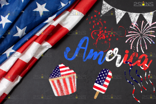 Chalk art overlay 4th of July, Photoshop overlay - Image 8