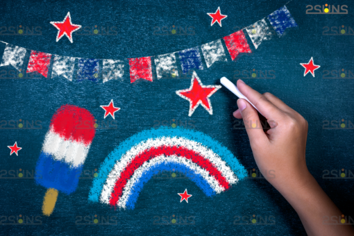 Chalk art overlay 4th of July, Photoshop overlay - Image 9