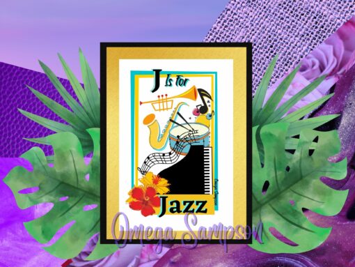 J is for Jazz New Orleans Abc Print