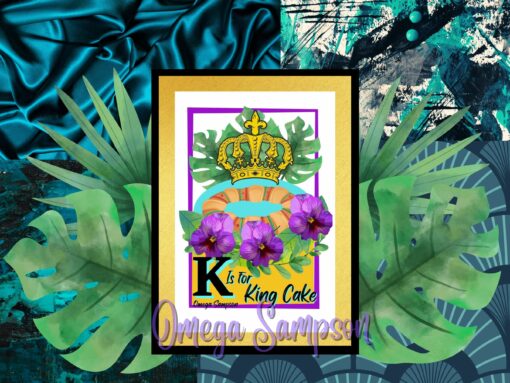 K is for King Cake New Orleans Abc Art