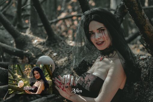 Transform footage with Vampire Vision LUTs. This bundle includes 30 LUTs (CUBE) and a PDF guide. Perfect for spooky witches, filmmakers, and fall videos. Achieve cinematic horror effects.
