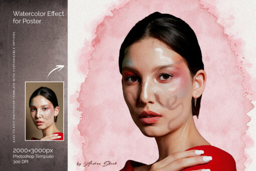 Portrait Watercolor Template - Image 5