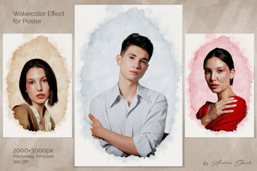 Portrait Watercolor Template - Image 4