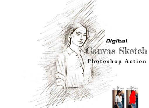 Digital Canvas Sketch Photoshop Action