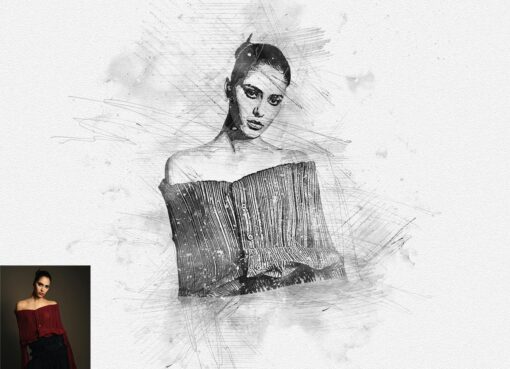Pencil Sketching Drawing Photoshop Action - Image 3