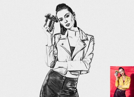 Sketch Portrait Photoshop Action - Image 2