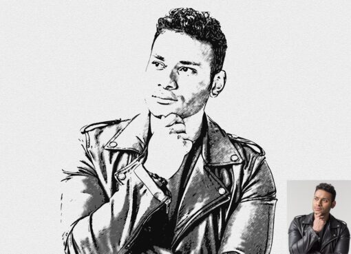 Sketch Portrait Photoshop Action - Image 3