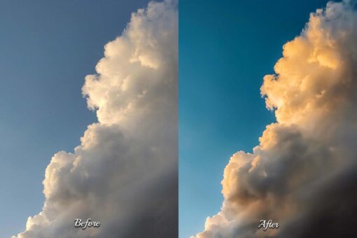Beautiful sunset photo showcasing rich hues, edited with 30 Photoshop Actions to enhance the overall aesthetic.