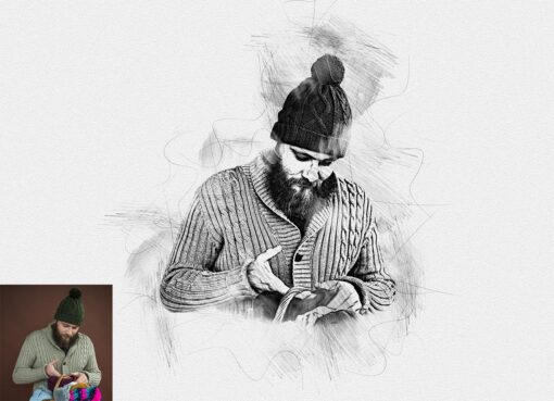 Pen Drawing Photoshop Action - Image 9