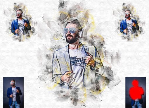 Watercolor Paint Effect Photoshop Action - Image 7