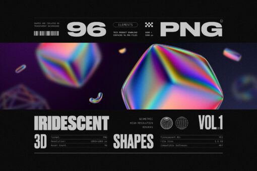 Iridescent Geometric 3D Shapes Pack Vol.1 - Image 2
