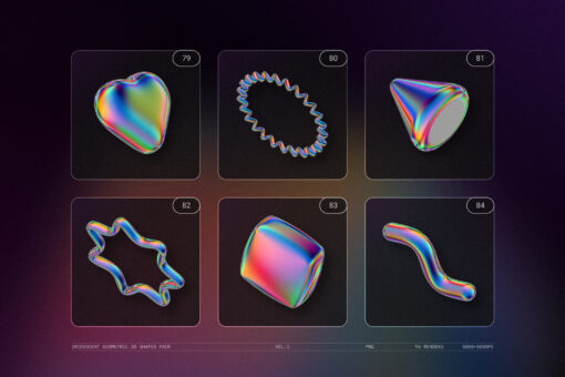 Iridescent Geometric 3D Shapes Pack Vol.1 - Image 20