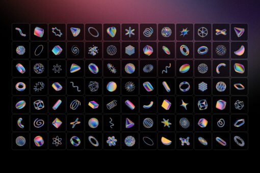 Iridescent Geometric 3D Shapes Pack Vol.1 - Image 24