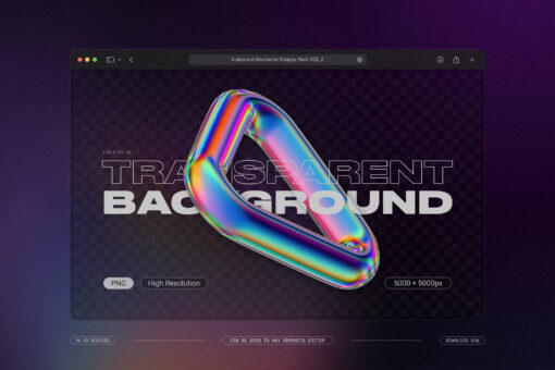 Iridescent Geometric 3D Shapes Pack Vol.2 - Image 2