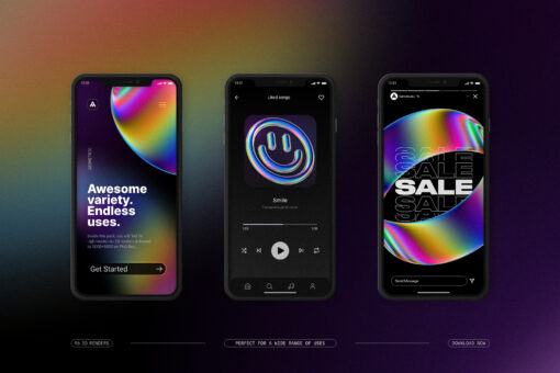 Iridescent Geometric 3D Shapes Pack Vol.2 - Image 7