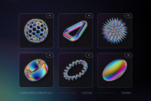 Iridescent Geometric 3D Shapes Pack Vol.2 - Image 11