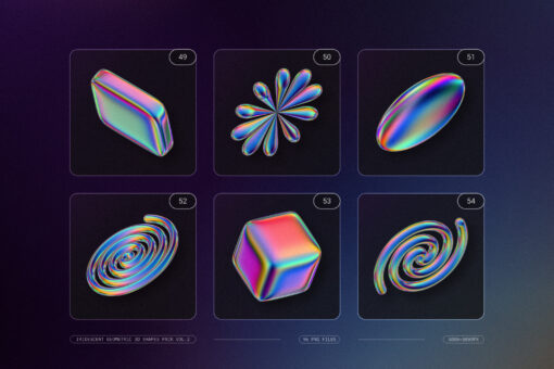 Iridescent Geometric 3D Shapes Pack Vol.2 - Image 13