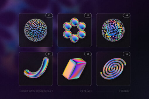 Iridescent Geometric 3D Shapes Pack Vol.2 - Image 15