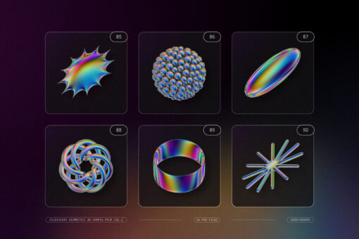 Iridescent Geometric 3D Shapes Pack Vol.2 - Image 20
