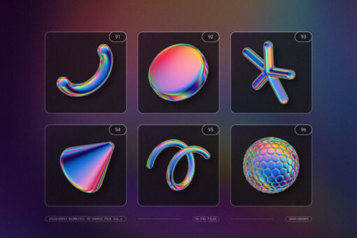 Iridescent Geometric 3D Shapes Pack Vol.2 - Image 21