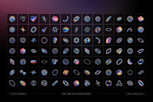 Iridescent Geometric 3D Shapes Pack Vol.2 - Image 23