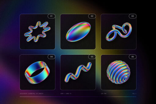 120 Iridescent Geometric 3D Shapes Pack Vol.3 - Image 5