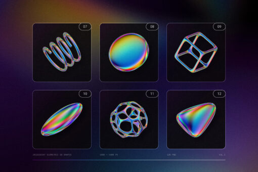 120 Iridescent Geometric 3D Shapes Pack Vol.3 - Image 6