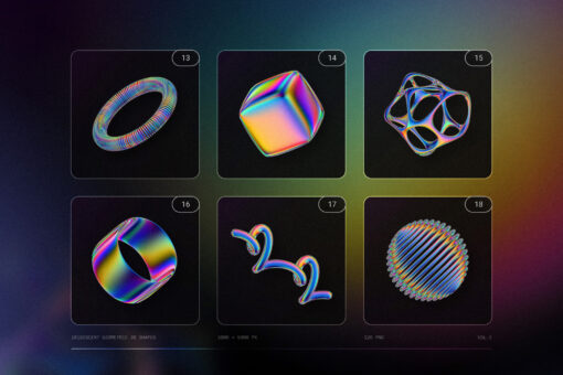 120 Iridescent Geometric 3D Shapes Pack Vol.3 - Image 7
