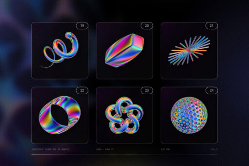 120 Iridescent Geometric 3D Shapes Pack Vol.3 - Image 8