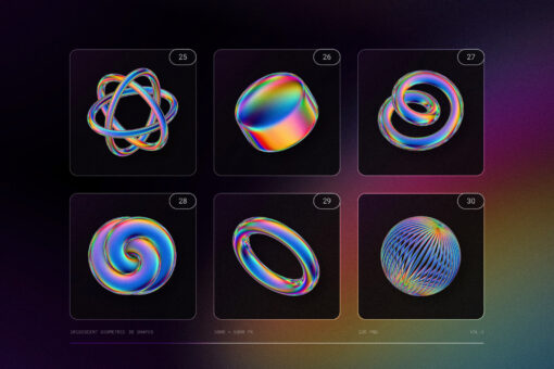 120 Iridescent Geometric 3D Shapes Pack Vol.3 - Image 10