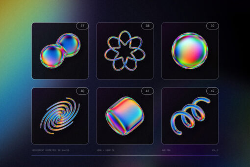 120 Iridescent Geometric 3D Shapes Pack Vol.3 - Image 12