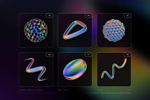 120 Iridescent Geometric 3D Shapes Pack Vol.3 - Image 13
