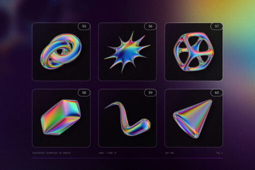 120 Iridescent Geometric 3D Shapes Pack Vol.3 - Image 16