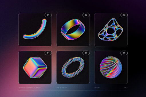 120 Iridescent Geometric 3D Shapes Pack Vol.3 - Image 17