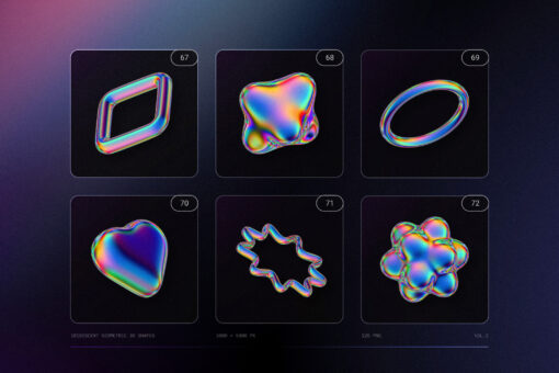 120 Iridescent Geometric 3D Shapes Pack Vol.3 - Image 18