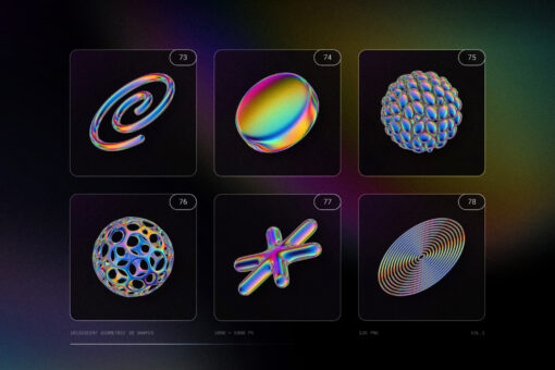 120 Iridescent Geometric 3D Shapes Pack Vol.3 - Image 20