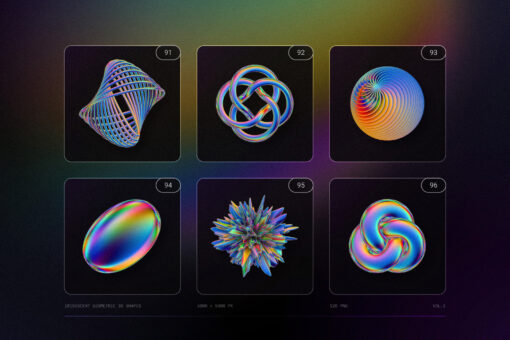 120 Iridescent Geometric 3D Shapes Pack Vol.3 - Image 23