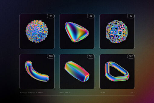 120 Iridescent Geometric 3D Shapes Pack Vol.3 - Image 25