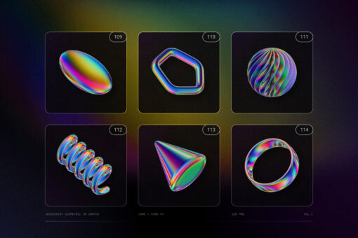 120 Iridescent Geometric 3D Shapes Pack Vol.3 - Image 27