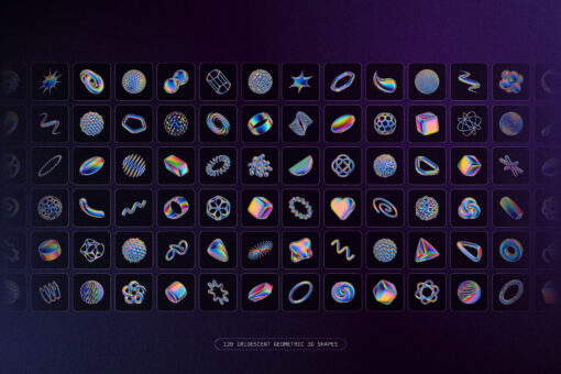 120 Iridescent Geometric 3D Shapes Pack Vol.3 - Image 30