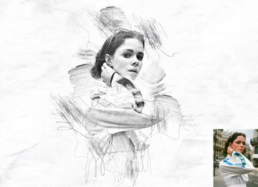 Sketch Portrait Art Photoshop Action - Image 2