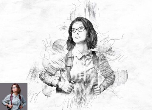 Sketch Portrait Art Photoshop Action - Image 8