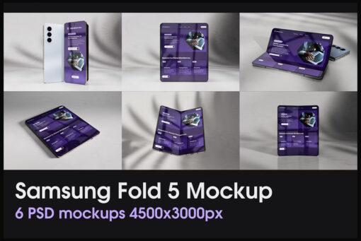 Samsung Fold 5 Mockup, Phone PSD
