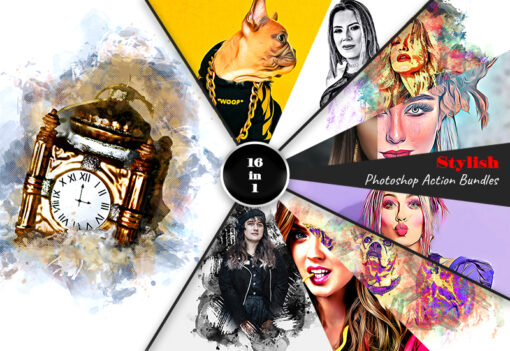16 in 1 Stylish Photoshop Action Bundle