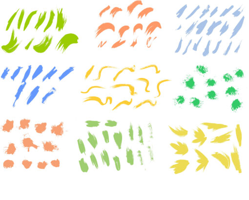 100 Watercolor Vivid Abstract Brush Strokes, EPS File