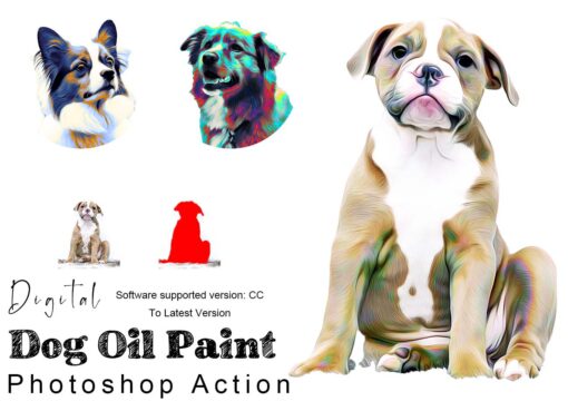 Digital Dog Oil Paint Photoshop Action