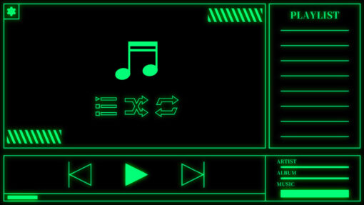Music player Transitions pack. Alpha Channel